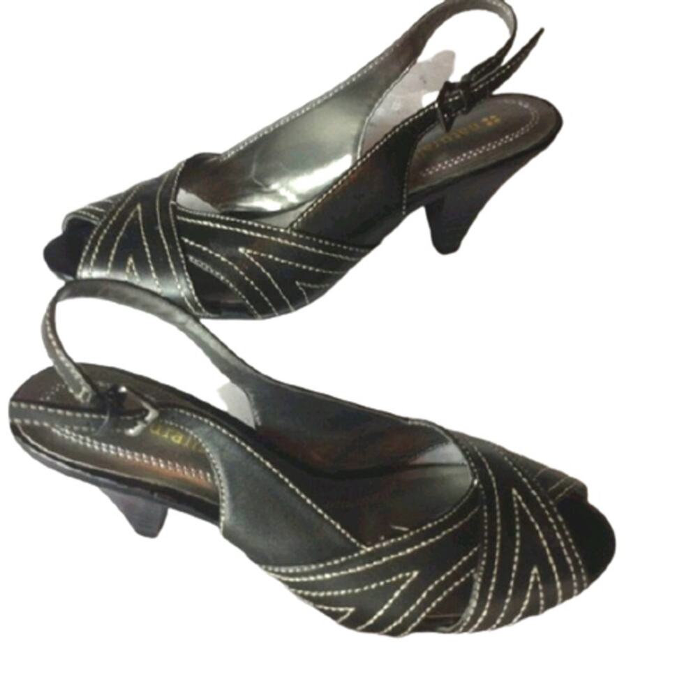 Naturalizer Black Slingback Peep Toe Pumps 6